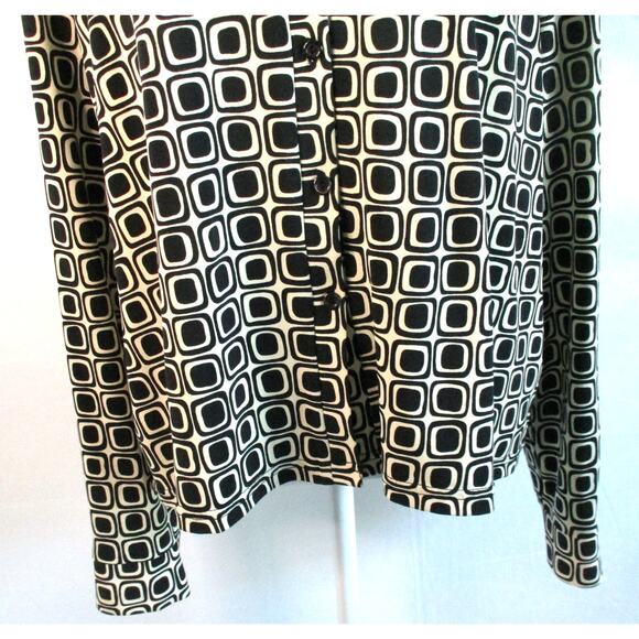 Worthington Women's Black & White Long Sleeve Stretch Button Front Blouse XL - Picture 3 of 10